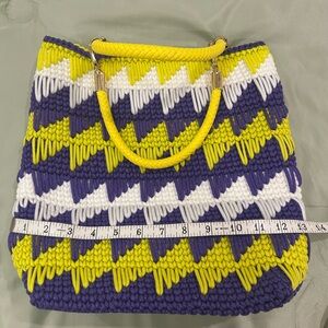 Chic Purple and Yellow Handwoven Tote